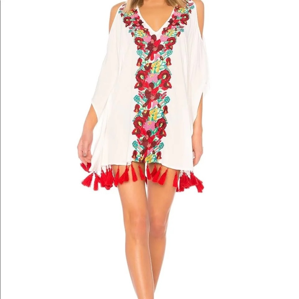 Show me your Mumu Jaden Dress in multicolored embroidery